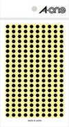 a-one カラーラベル 5mm丸 黒 9シートx200面（1800片） 07069