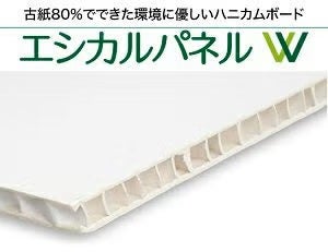 古紙で出来た環境にやさしいハニカムボード